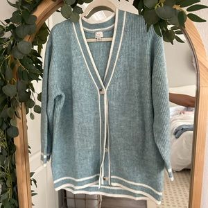 Button varsity cardigan